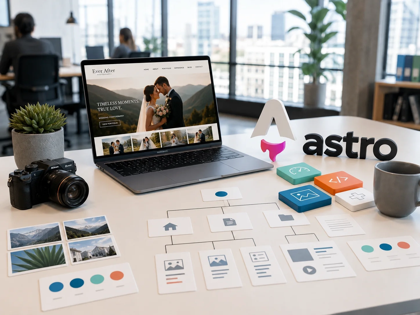 Astro development workspace showing a fast static website architecture
